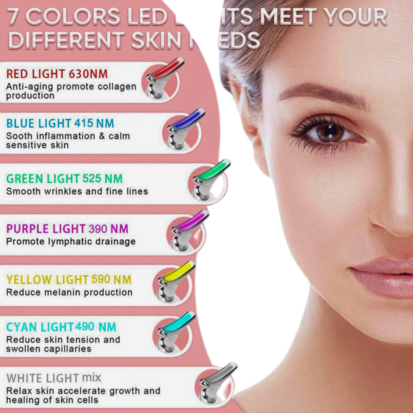 7 colors -Purpose Lifting And Firming Facial Massage Device Neck Face Massager Neck Face Beauty Device In Portable Face Massager