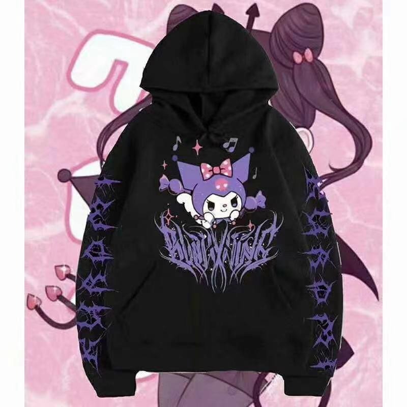 Women's hoodie trendy brand Sanrio Kuromi Melody cute cartoon girl cross-border hoodie hoodie hoodie woman