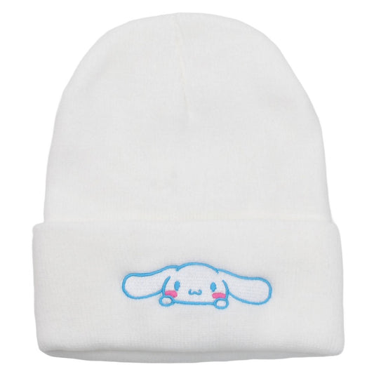 Cute cartoon Sanrio embroidered knitted hat, jade laurel dog wool hat, Kuromi pullover hat, cat warm hat