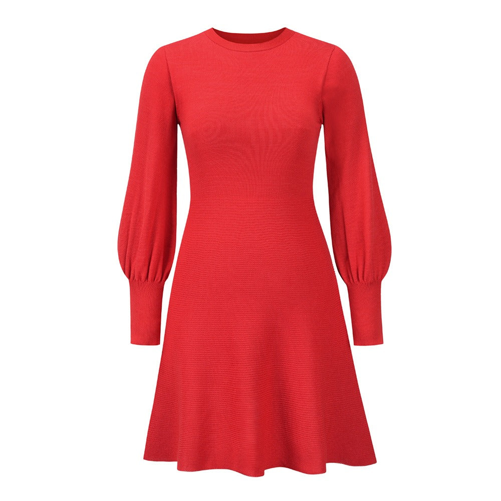 Knitted dress, oversized women's clothing, autumn and winter new style skirt, slim fit, slimming temperament