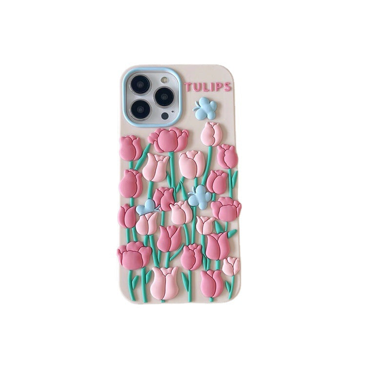 Tulip Butterfly Bush Apple 13 Applicable iPhone11/13promax Phone Case