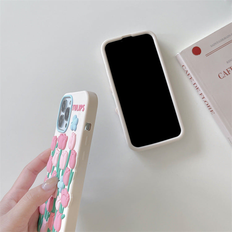 Tulip Butterfly Bush Apple 13 Applicable iPhone11/13promax Phone Case