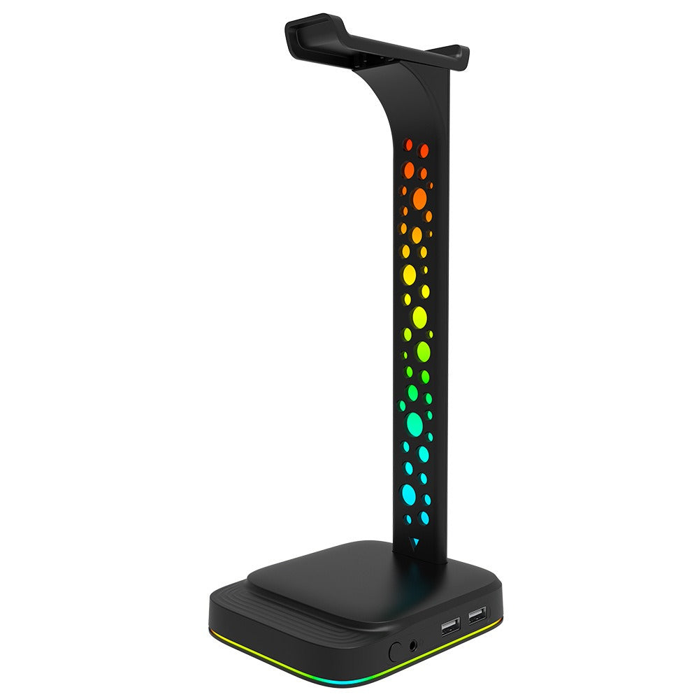 Headphone holder RGB Amazon hot item color changing luminous dazzling esports RGB headphone holder with AUX 3.5mm