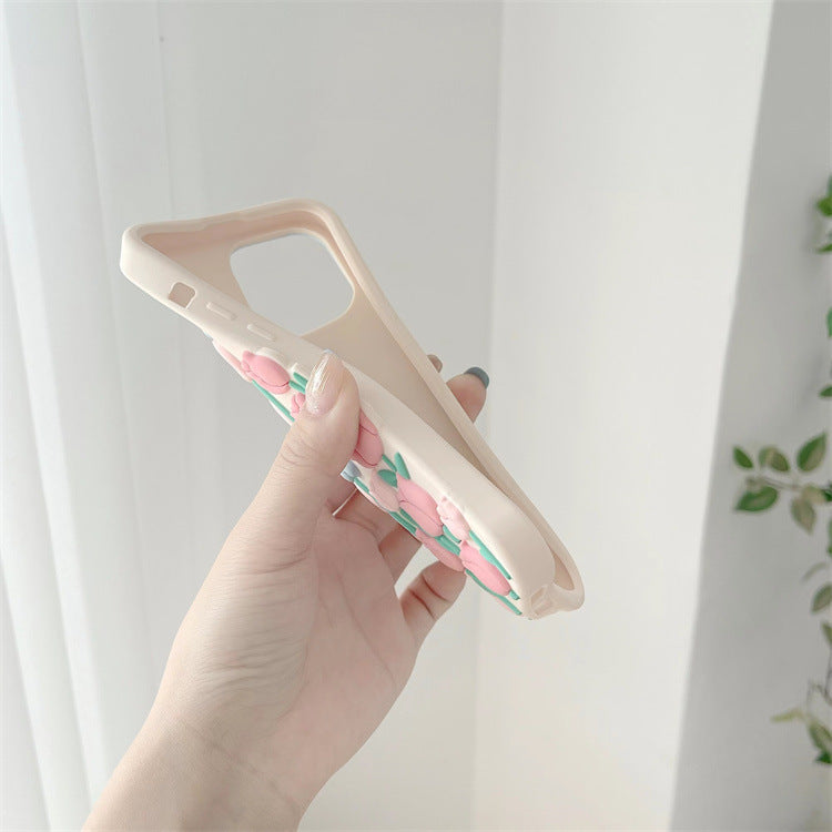 Tulip Butterfly Bush Apple 13 Applicable iPhone11/13promax Phone Case