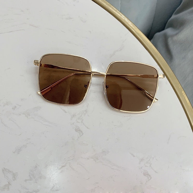 Fashionable sunglasses men's UV resistant large box sunglasses