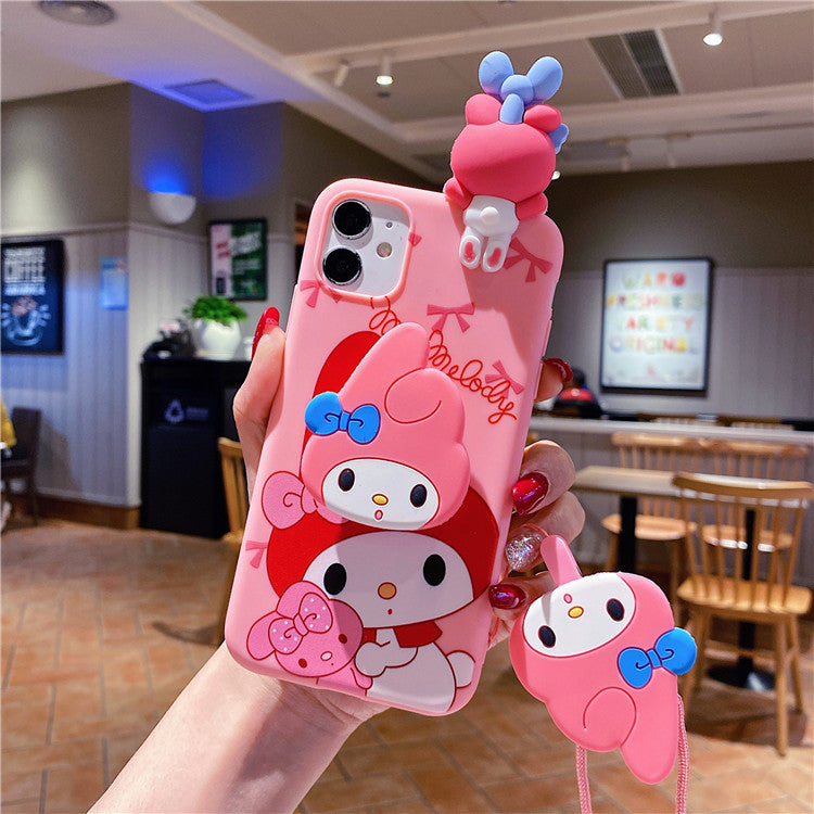 Cartoon Three-Dimensional Lying For Apple 12promax Mobile Phone Cover Melody iPhone13 Bracket 11 Cute XR