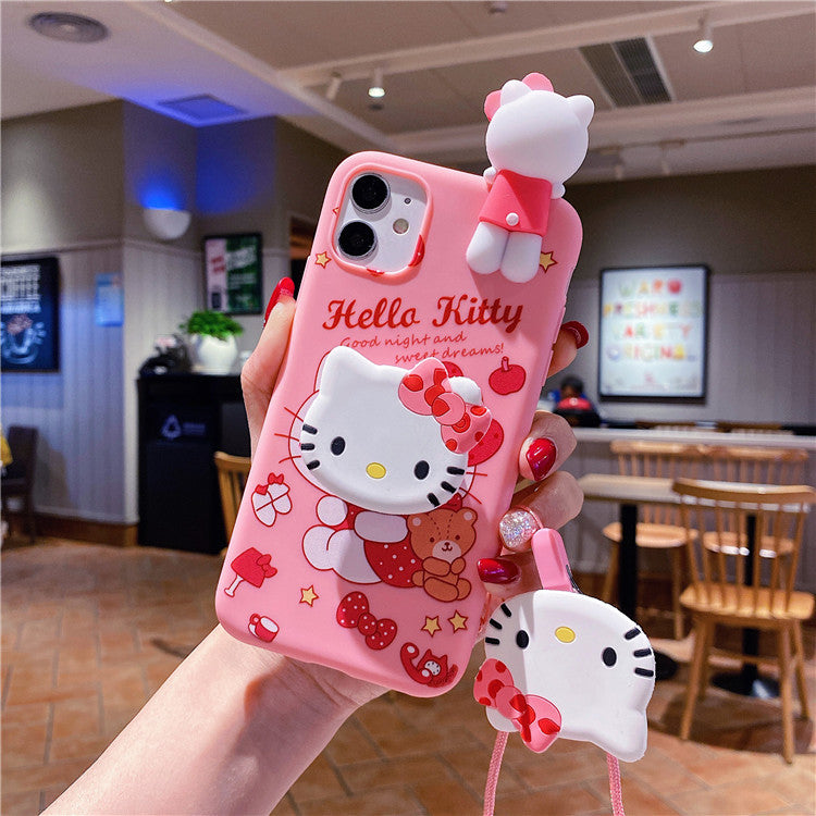 Cartoon Three-Dimensional Lying For Apple 12promax Mobile Phone Cover Melody iPhone13 Bracket 11 Cute XR